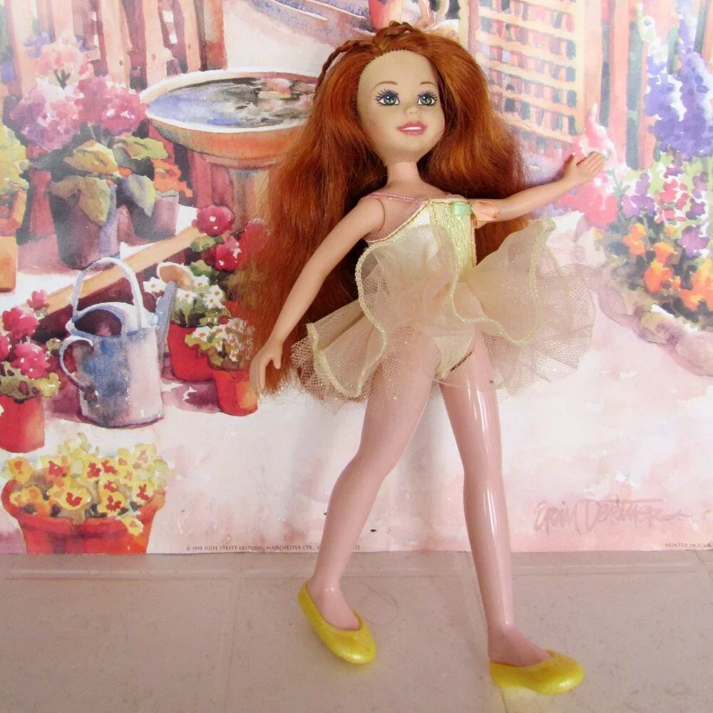 WEE 3 FRIENDS DOLL, LILA, in BALLERINA COSTUME TUTU, FABULOUS RED HAIR!
